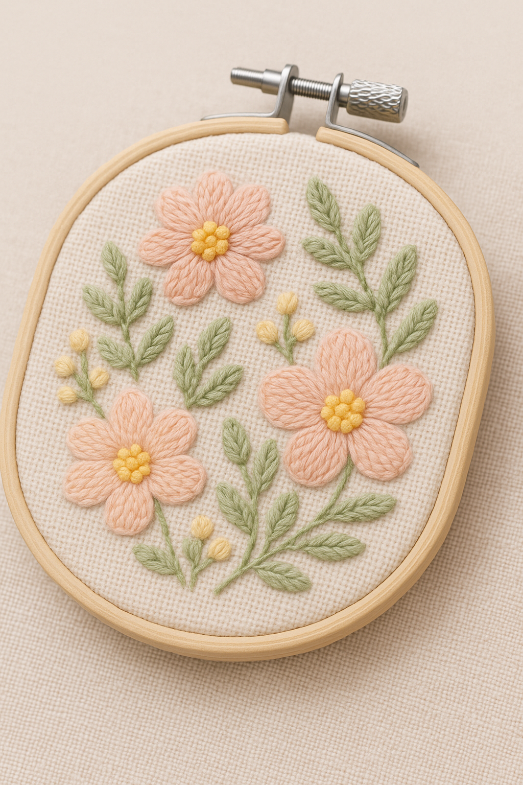 Soft florals on a 4×4 hoop